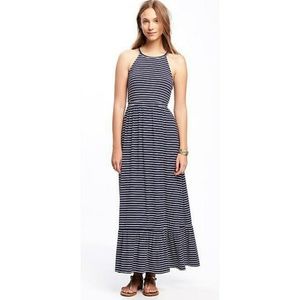 Old Navy High Neck Maxi Dress Keyhole Tieback